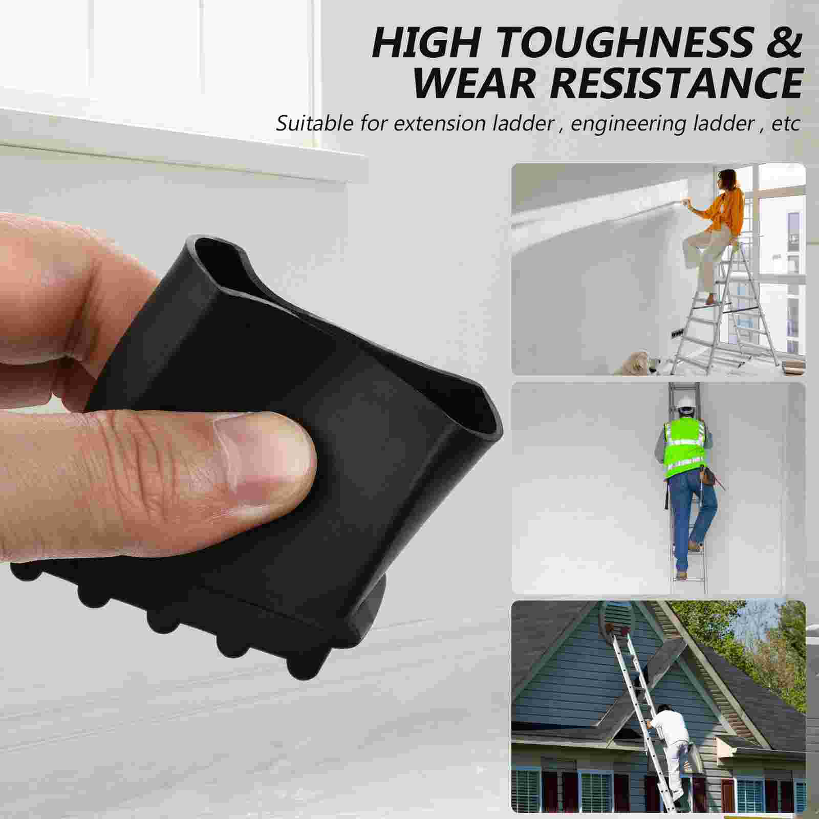 4 Pcs Ladder Feet Covers Rubber Mats Replacement Thickened Non Slip Protect Floors Step Ladder Construction Tools Scaffolding