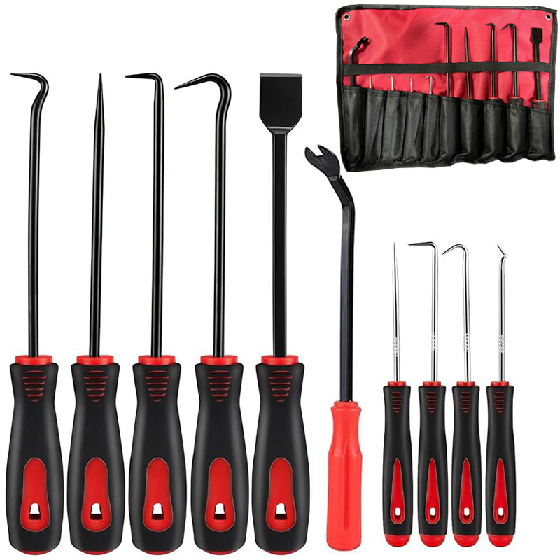 Removedor de juntas tóricas para sello de aceite, herramientas manuales con bolsa, extractor de gancho para coche, limpieza de piedra de neumáticos, herramientas de mantenimiento automático, 10 Uds.