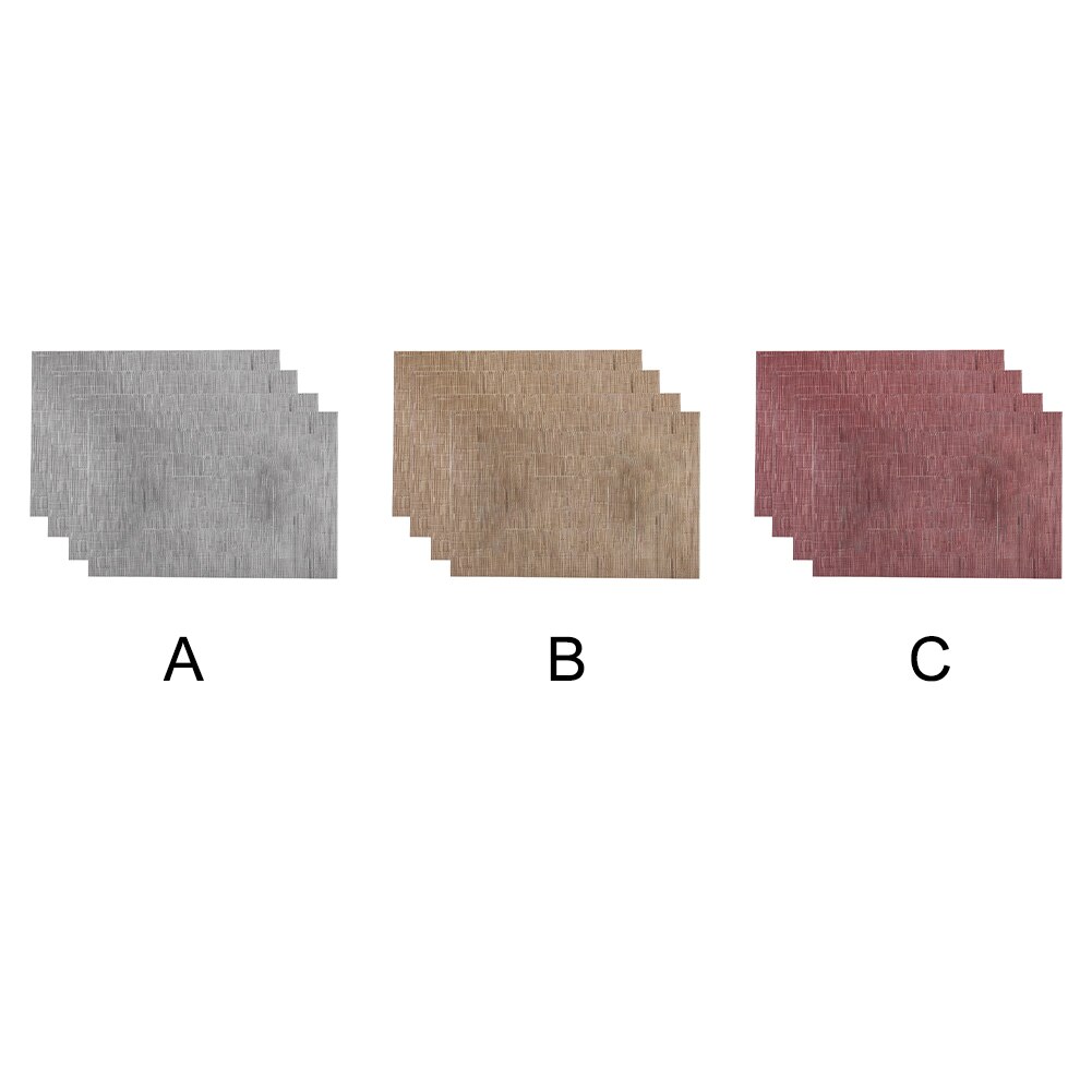 4pcs Rectangle Washable Picnic Vinyl Modern Restaurant Home Placemat Set Anti Slip Heat Resistant Nordic Style Dining Table