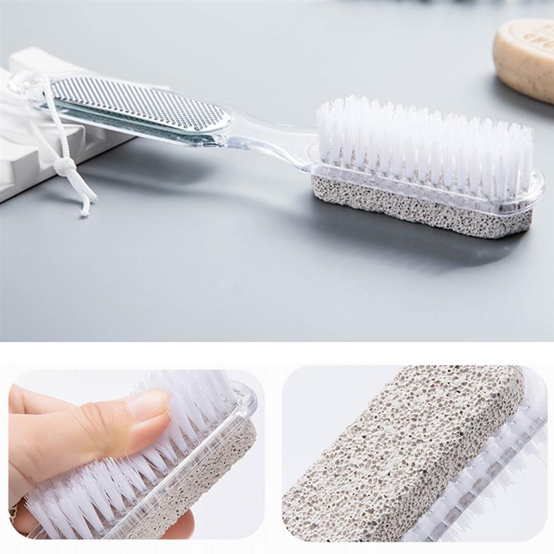 4 in 1 Foot Wand Foot Care Tool including Pumice Stone Nail Brush Foot File Callus Reducer