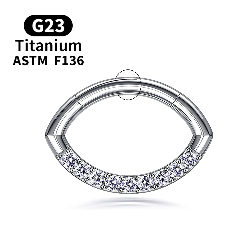 Pendientes de titanio G23, aro redondo para cartílago del trago, hélice Daith, labio con bisagras, segmento, oreja, nariz, anillo, joyería para Piercing corporal