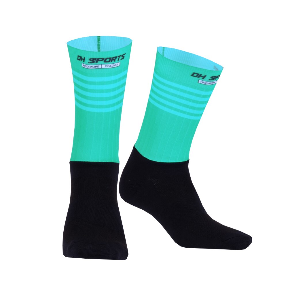 Stijlvolle Professionele Anti Slip Fietsen Sokken Mens Vrouwen Antislip Fiets Wandelen Camping Running Sport Sokken: Green