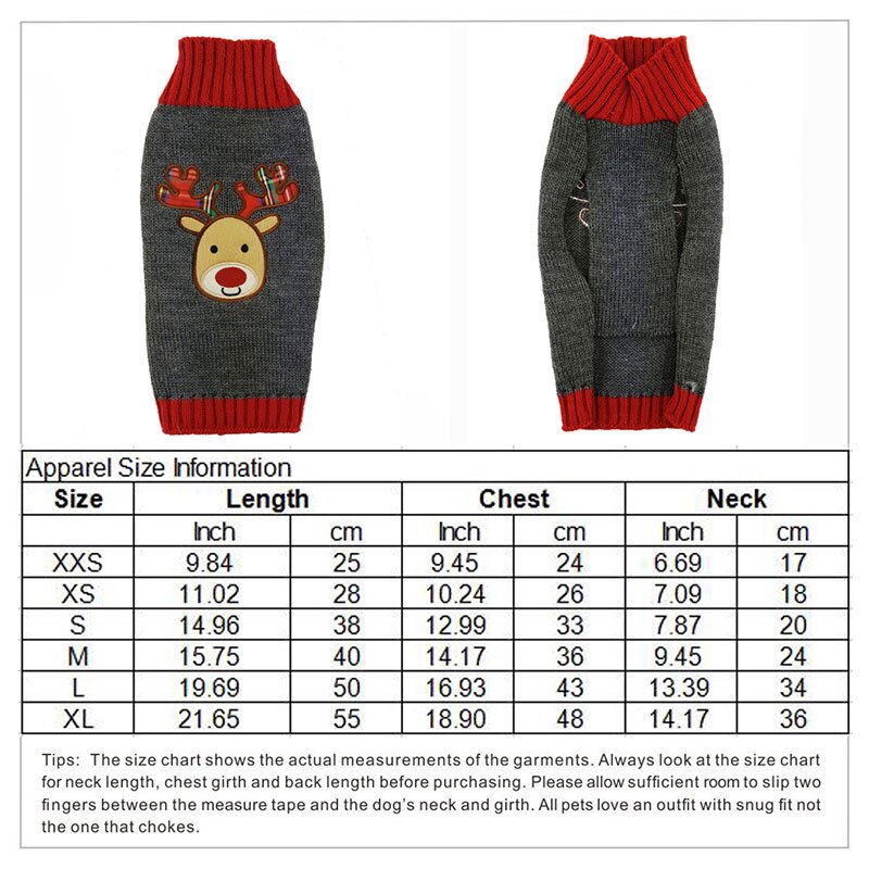 Abrrlo Hond Trui Kerst Rode Kerstman Trui Hondenkleding Xmas Rendier Winter Hond Truien Voor Kleine Honden: gray / M