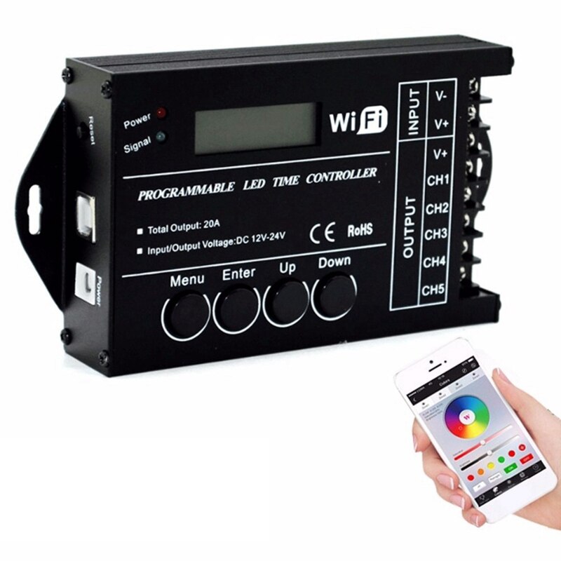 TC421 LED Zeit WIFI Controller Programmierbare DC12-24V 5 Kanal 20A Gemeinsame Anode für Led-leuchten: Default Title