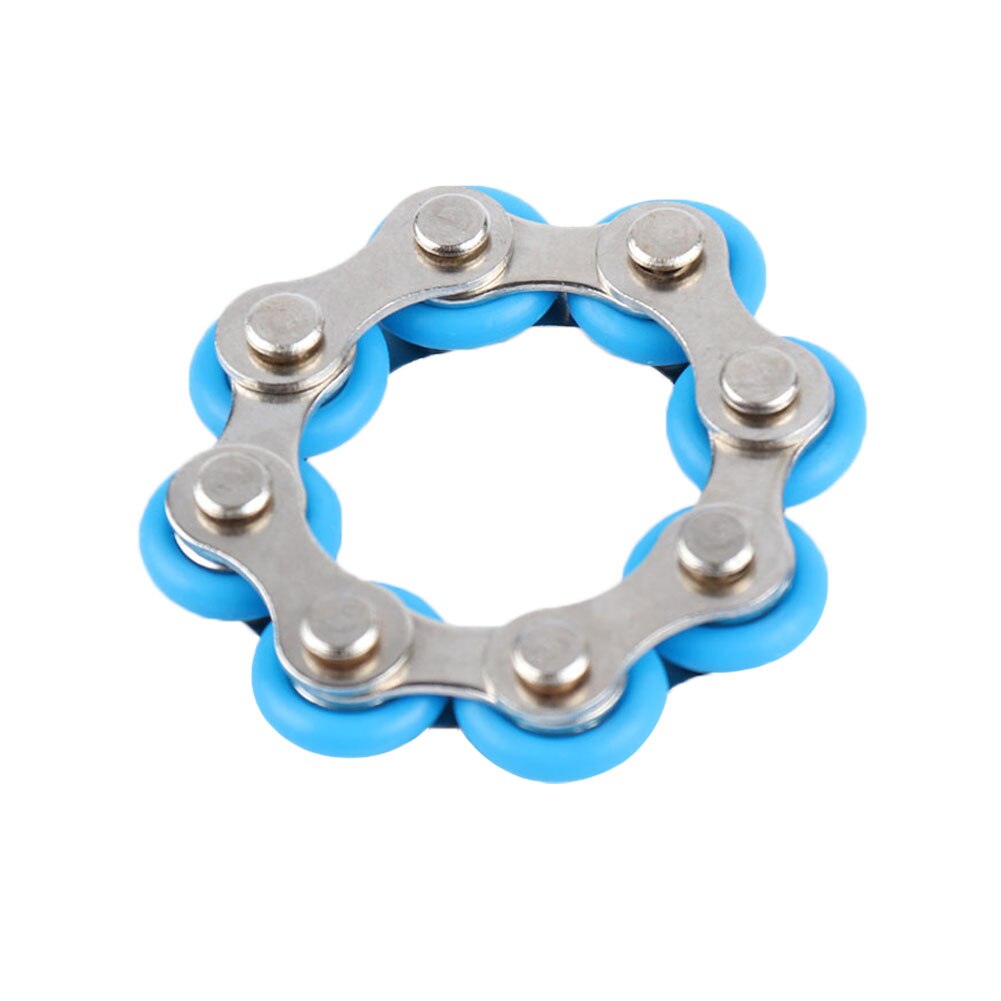 1Pcs Fietsketting Fidget Speelgoed Decompressie Keten Relief Druk Speelgoed Ontluchting Speelgoed Sleutelhanger Stress Relief Speelgoed Voor Volwassen: Blue
