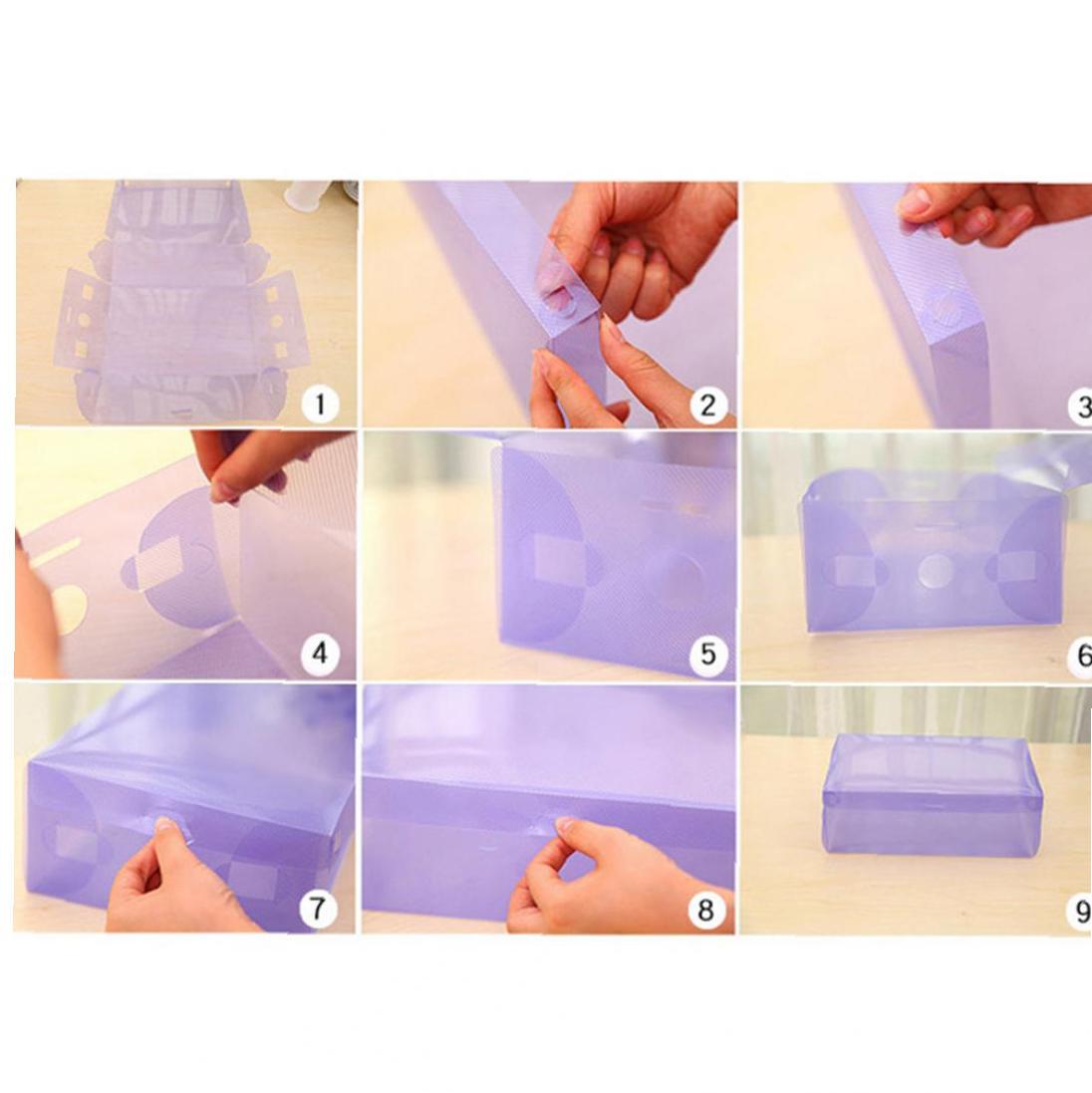 7 Pcs Flip Plastic Schoenendoos Transparante Opbergdoos Schoenendoos Voor Thuis Opvouwbaar Clear Plastic Tidy Organizer Case