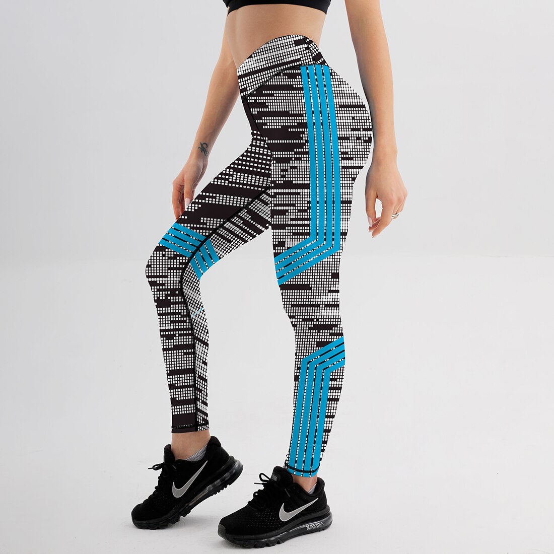 Stil kvinder blomstret fitness leggings dame fitness elastisk kraft polyester lange bukser: Xxl