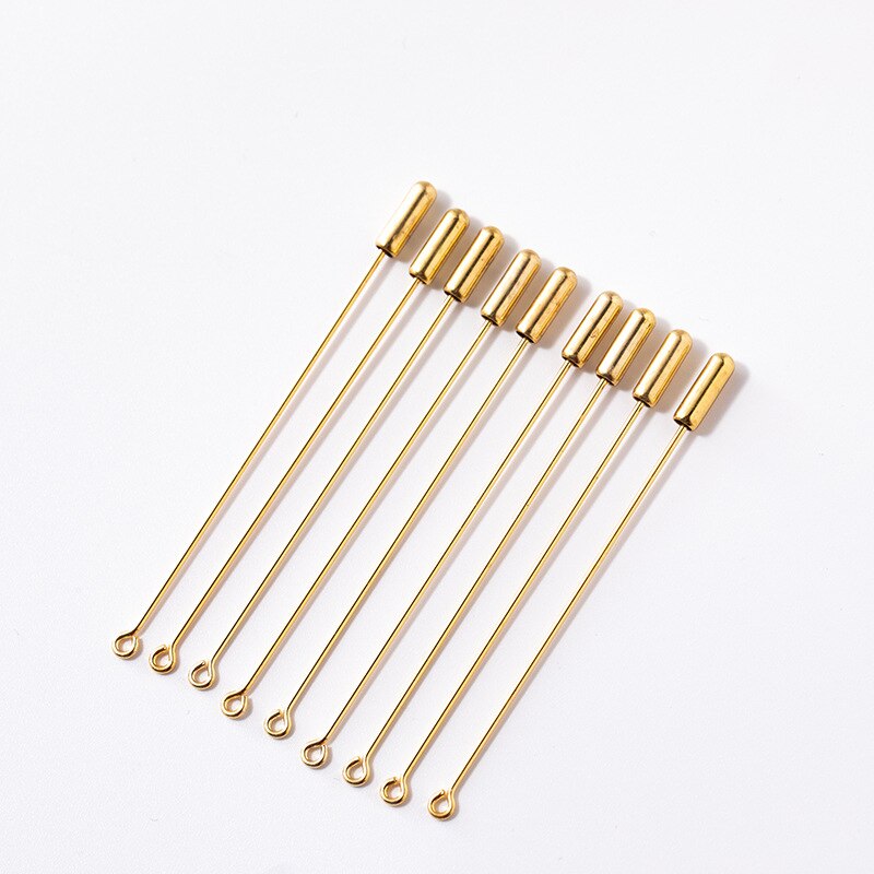 10 pièces 5cm cylindre colle sur tampon revers bâton broche embrayage boutonnière broche acier inoxydable broches bijoux: Gris foncé