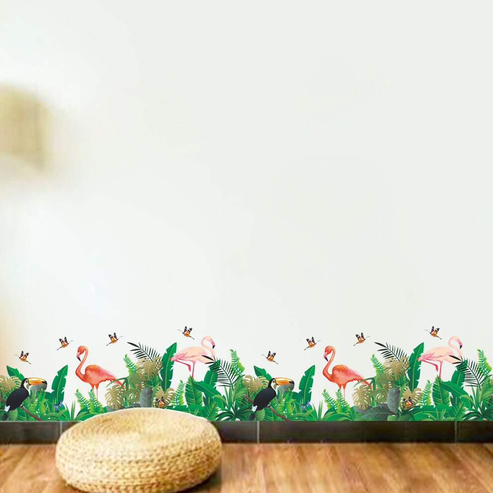 70*25CM Pink Flamingo Wall Stickers DIY Birds Animal Sticker for Kids Room Home Decoration Wall Decal Nursery Decor
