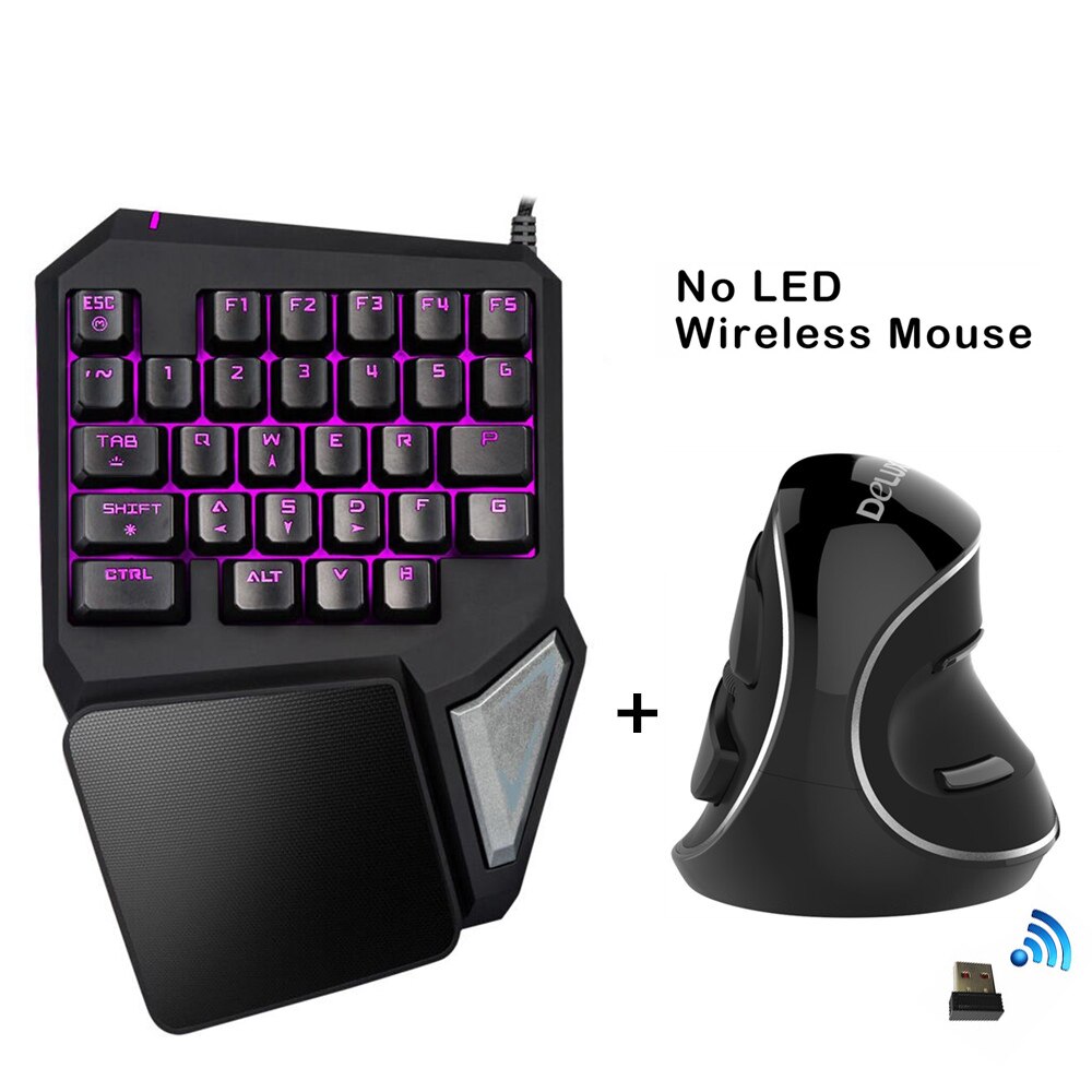 Delux souris filaire clavier Combos ergonomique simple main T9 Mini clavier de jeu avec optique M618 Kit de souris verticale pour ordinateur portable