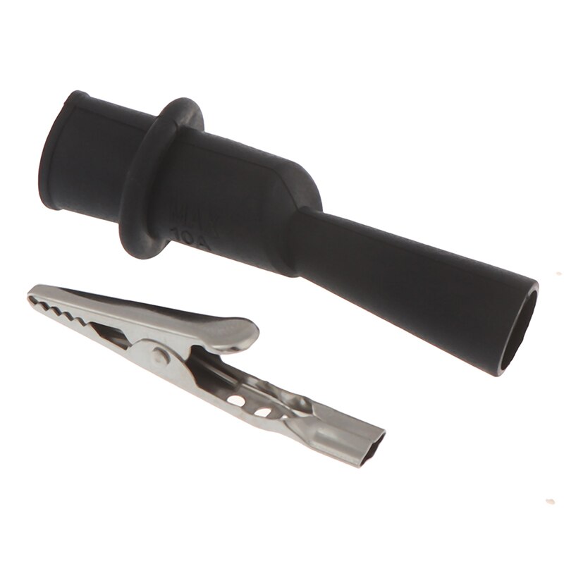 2 Stuks Geïsoleerde Multimeter Test Lead Meter Alligator Clip Krokodil Klem Probe Rood + Zwart Voor Test Tool Accessoire