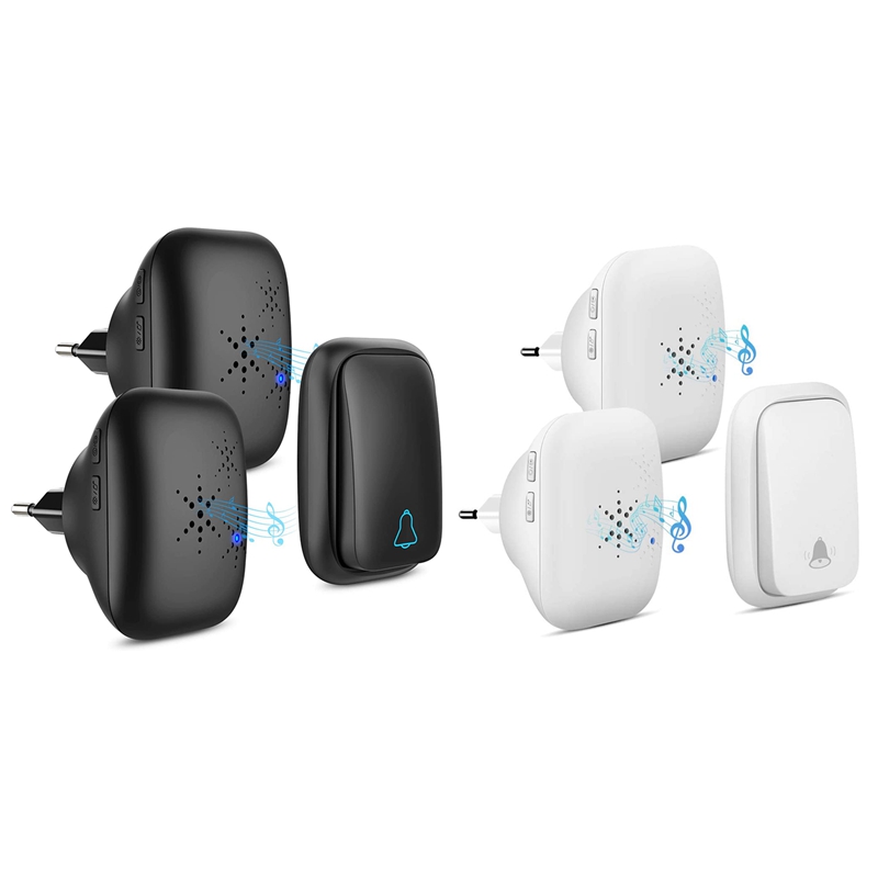 Wireless Doorbell Waterproof Self-Powered Button Smart Door Bell Sets Home Welcome Outdoor Chimes Receiver EU Plug