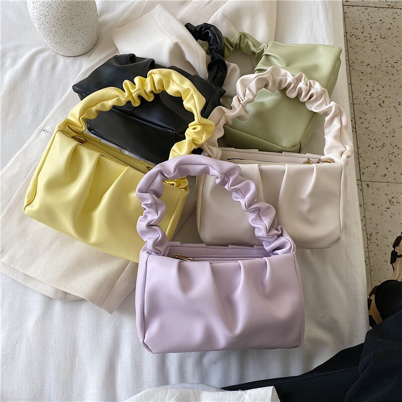 Små pu læder tote tasker til kvinder søde ensfarvede crossbody håndtasker kvindelige rejse totes dame skulder taske