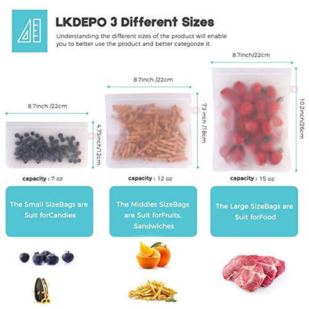 7Pcs Herbruikbare Zakken Duidelijke Voedsel Opslag Pakket Kleine Sieraden Verpakking Hersluitbare Vacuüm Opbergtas Dikke Verse Zak