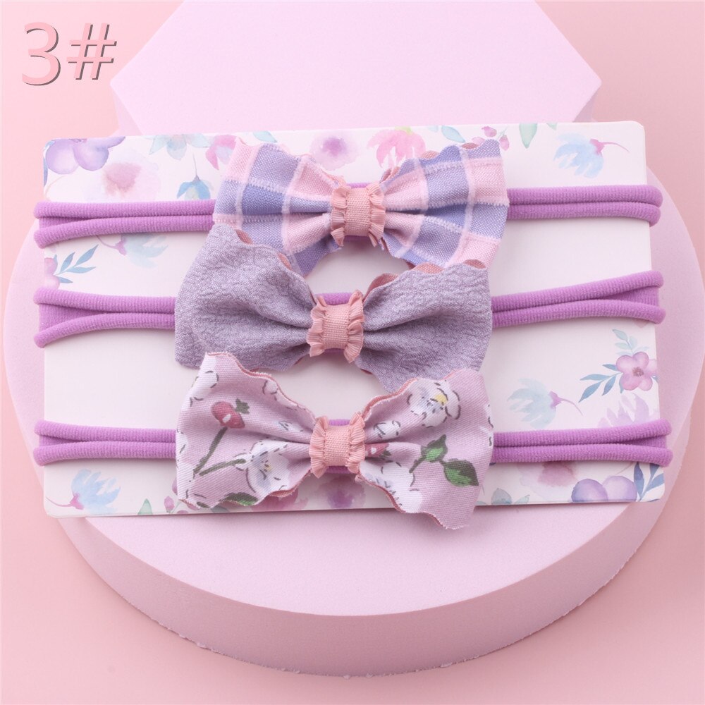 3 unids/set nuevos niños bebé niña arco elástico banda pelo bebé de un año de edad venda del bebé diadema para foto: 3