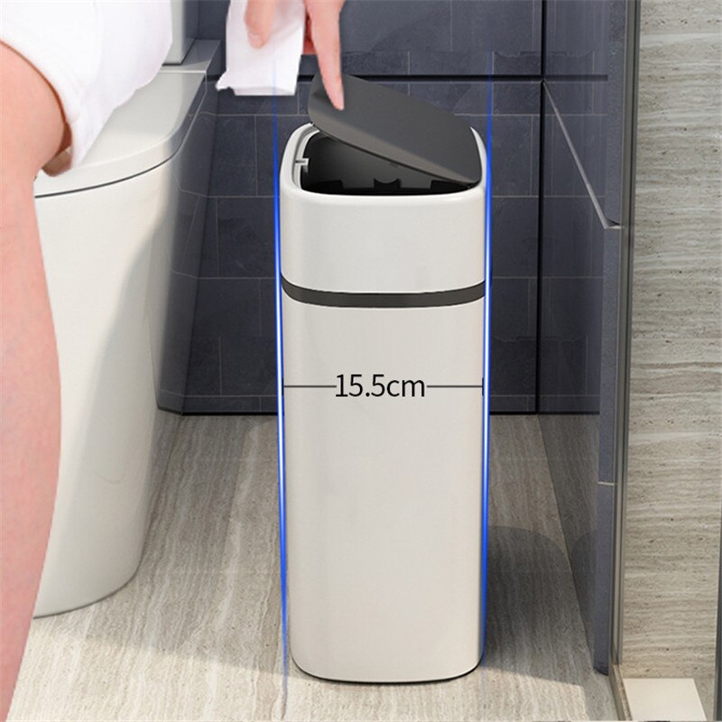 Trash Can Household Recycle Bin Bathroom Toilet Waterproof Narrow Seam Trash Bins Kitchen Dustbin Rubbish Bag Holder Waste Can
