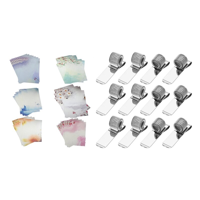 1 Set Writing Stationery Paper, Letter Writing Paper Letter Sets & 12 Pcs Pen Clipboard Holder Pen: Default Title