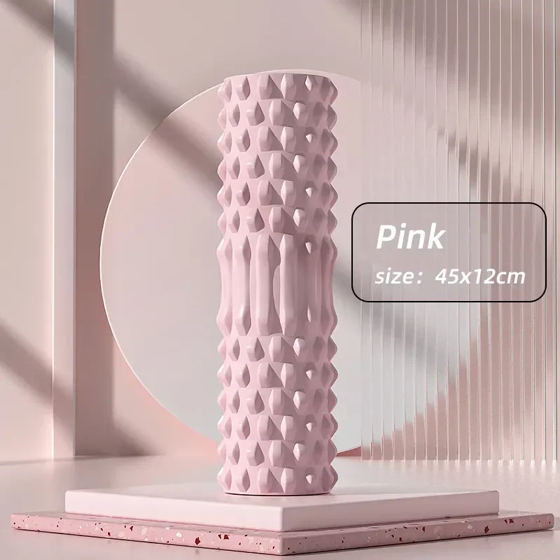 Rouleaux en mousse pour massage musculaire, rouleau en mousse dorsale haute densité pour les instituts de récupération musculaire des jambes et des bras: Rose