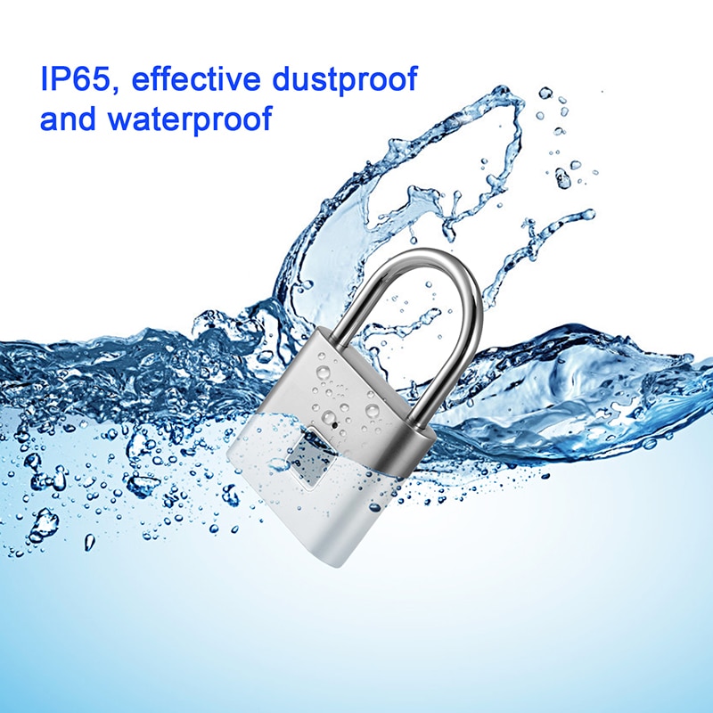 USB Charging Fingerprint Lock Smart Waterproof Padlock door lock quickly Unlock Portable Anti-theft Fingerprint Lock Zinc