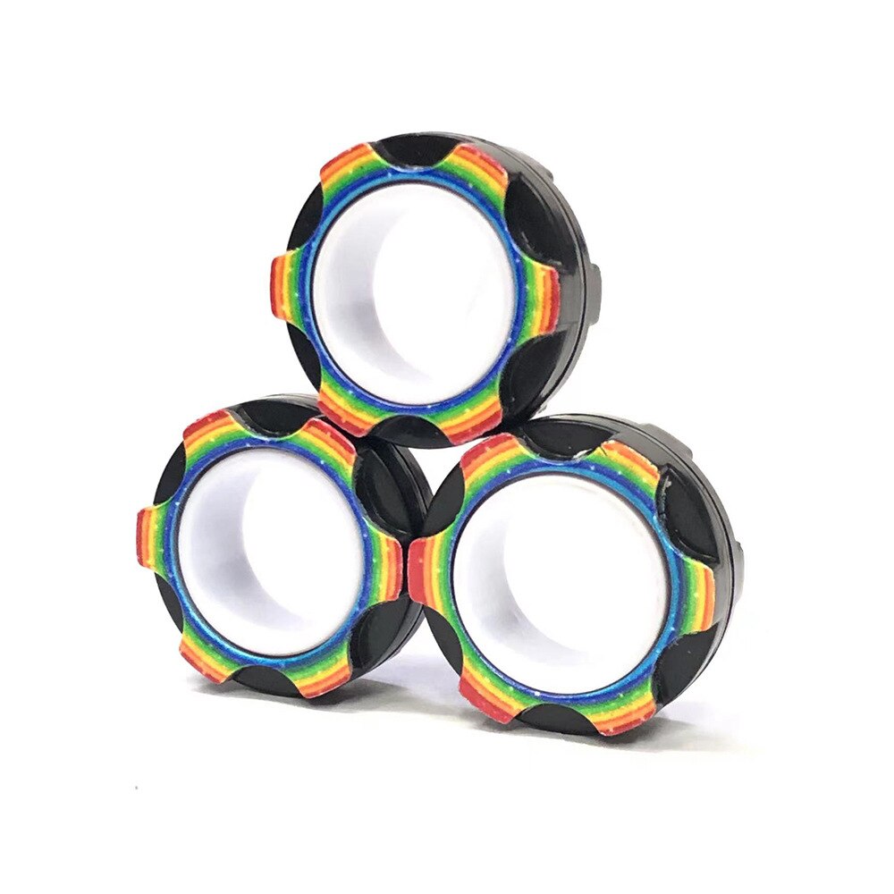 3PCS Magnetische Ringe Zappeln Spielzeug Magnet Ringe Set Figit Spielzeug Fingears Spielzeug Figetget Spielzeug Pack Kühlen Fidgets Packs für Jugendliche: j