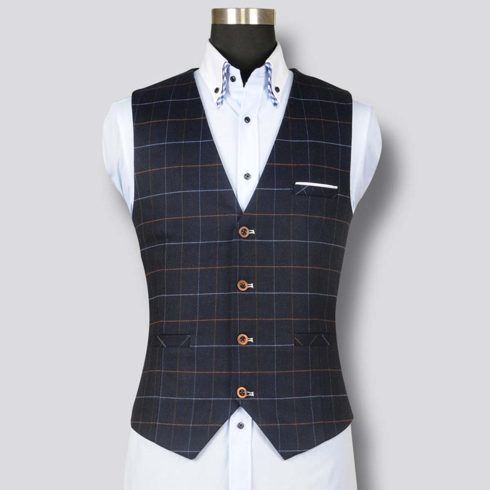 Men's Plaid Vest Formal Dress Business Casual Slim Suit Vest British Style Waistcoat Wedding Vest Male Clothing: Black / 4XL