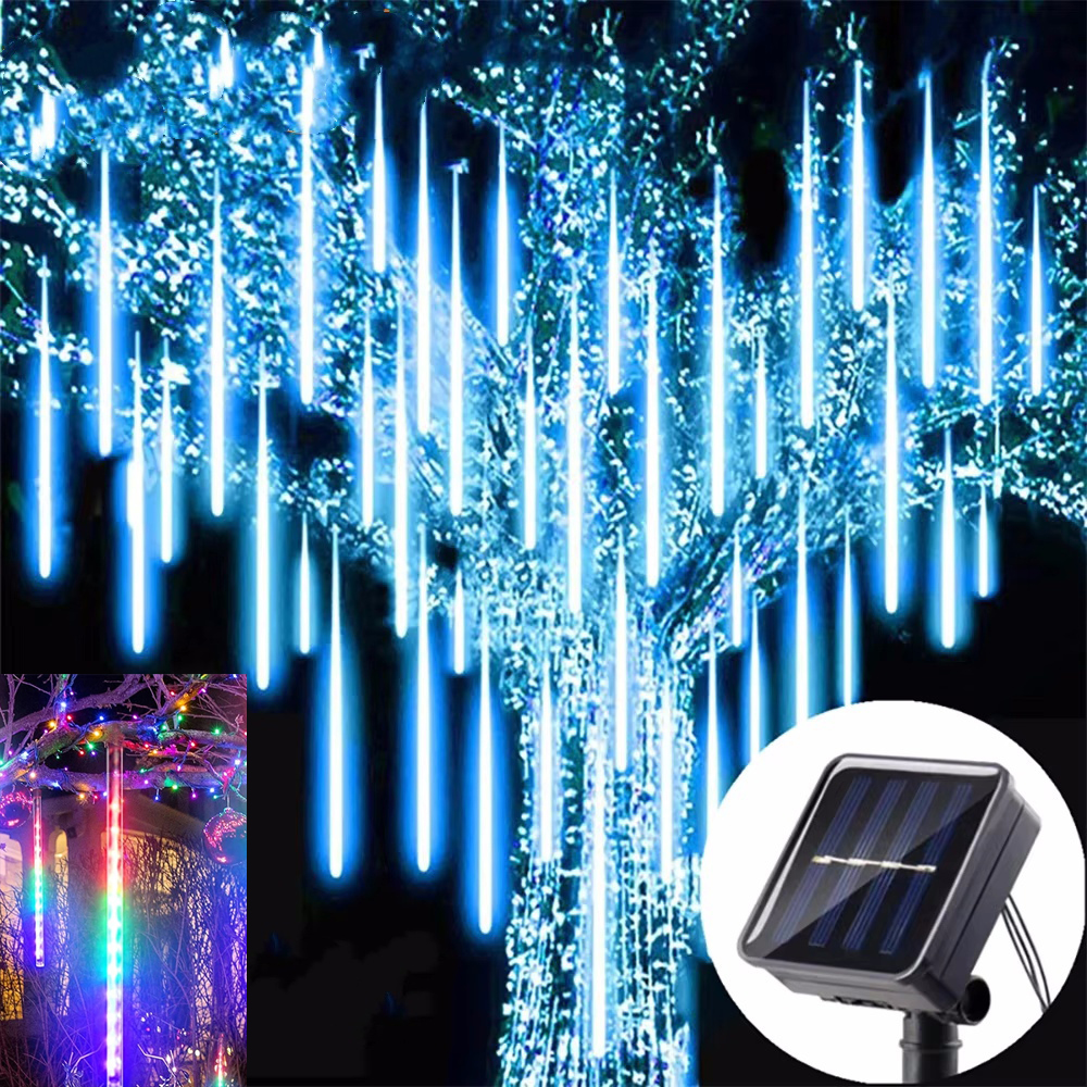 30/50 cm Solar- LED Meteorschauer Licht Schnur Licht Wasserdicht Gebühr Garten Dekor draussen LED Straße Girlande weihnachten