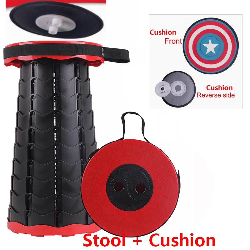 Klappstuhl Im Freien Tragbare Hocker Klappstühle Camping Hocker Bequem Angeln Stuhl Falten Zengkun: StoolE with Cushion