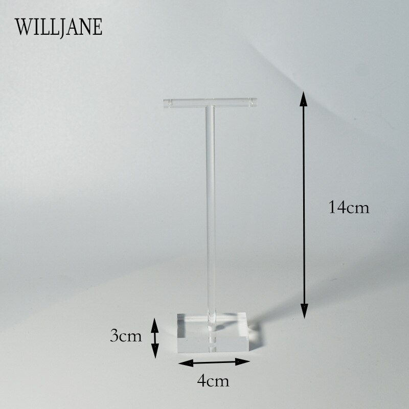 Gennemsigtige akryl smykker t bar øreringe display holder stativ smykke skab vindue ørering dinglende stativ fotografering rekvisitter: Rektangel l