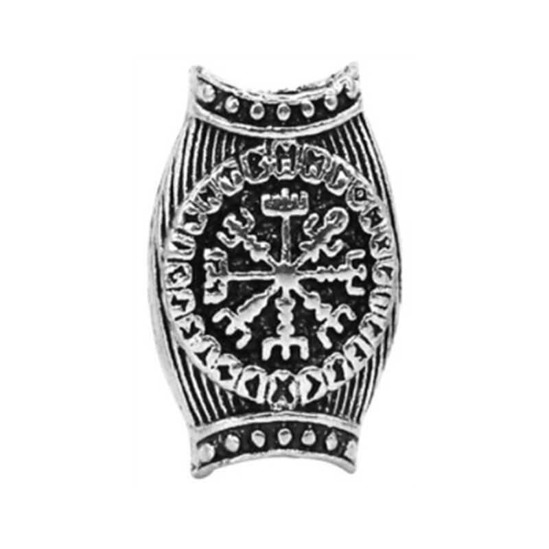 1-5 stücke Wikinger Rune Haar Bart für Haar flechten Schmuck, Der Haar Bart Handwerk Schmuck DIY Große See perle Zubehör: 1pc   Nein.6