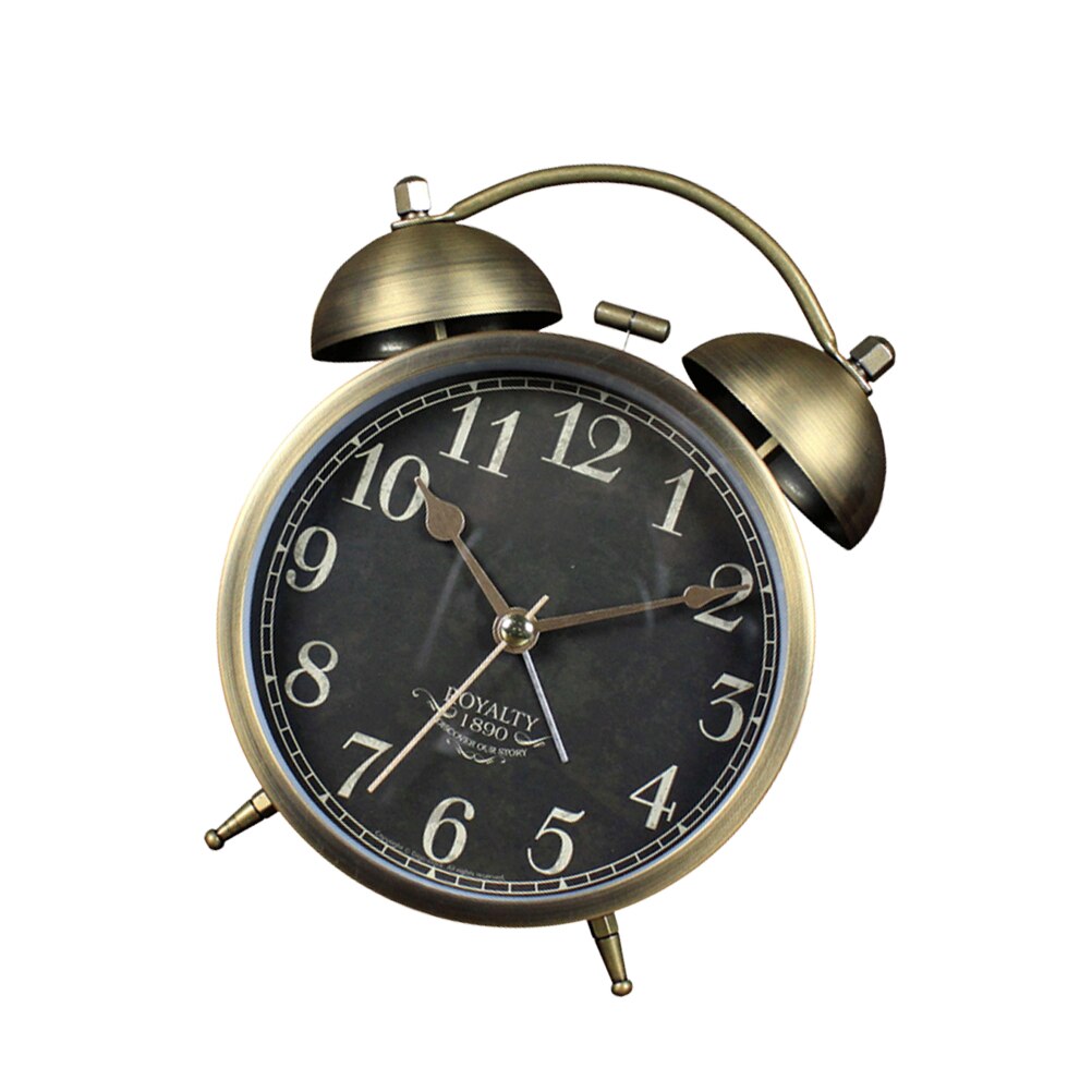 1pc Alarm Clock Practical Retro Metal Table Clock Alarm Clock Table Alarm for Friends Family: Picture 1