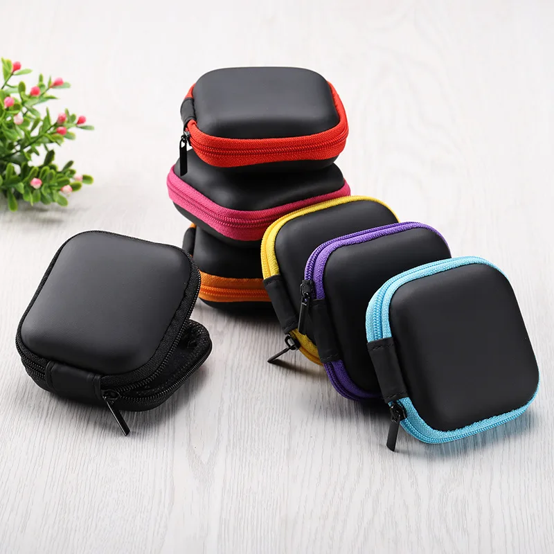 Mini Rits Harde Hoofdtelefoon Houder Case Draagbare Oordopjes Pouch box Oortelefoon Opbergtas Beschermende USB Kabel Organizer