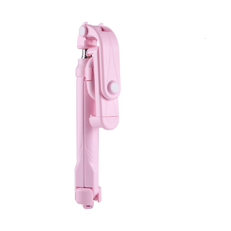 3 in 1 Mobile Phone Selfie Stick Tripod Holder Remote Control Expandable Monopod Mini Phone Handhold Stick Rotation Selfiestick: Pink