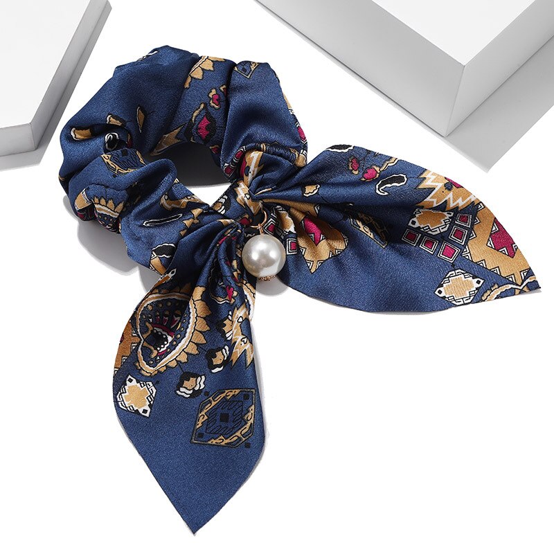 2020 Bandas Bowknot Elástico de Cabelo Para As Mulheres Impressão Scrunchies Meninas Headwear Headband Laços de Cabelo Rabo de Cavalo Titular Acessórios Para o Cabelo: 4