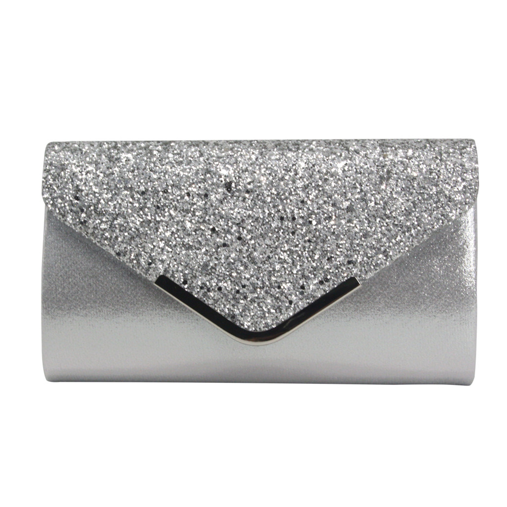 Aelicy Women's Clutch Silver Ladies' Evening Purse Vintage Chain Wallet Party Envelope Phone Handbag Bolsa Feminina: SL