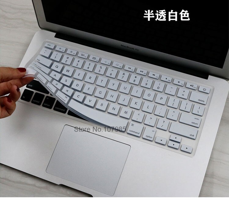 Englisch UNS Geben Silikon Tastatur Abdeckung Schutz Haut fallen Für Apfel Macbook Luft 13 Laptop a1466: Weiß