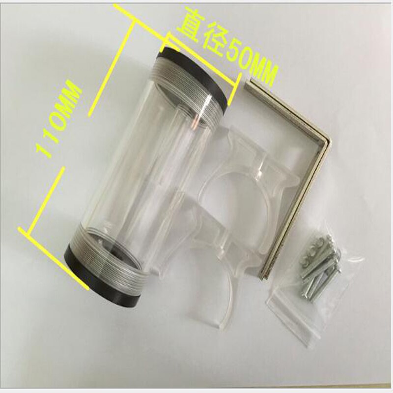 DIY 110mm Straight mouth Computer cylindrical water tank Acrylic water tank