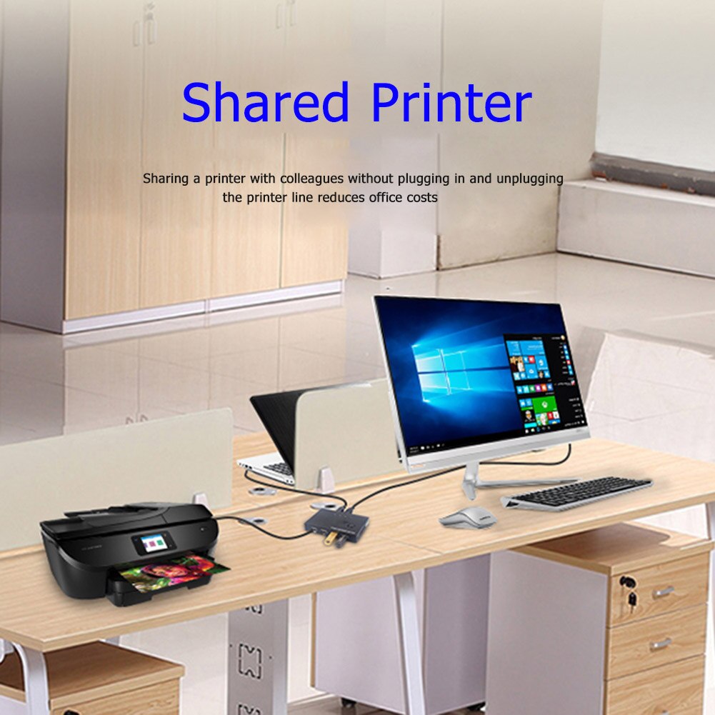 USB Switcher USB Switch Box 4 Port USB 2.0 Switcher PC Sharing Splitter for Keyboard Mouse Printer Monitor