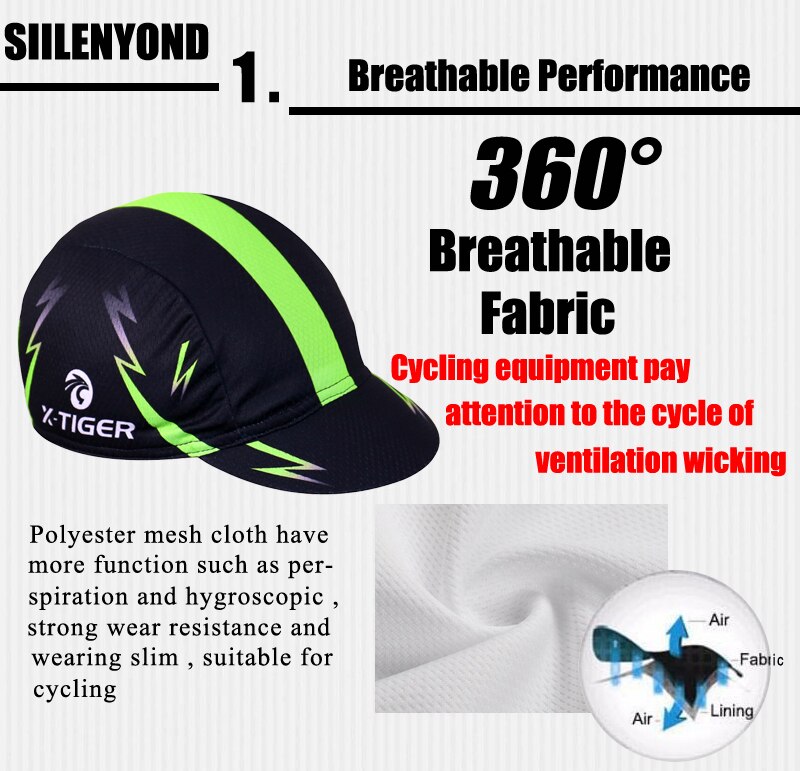 Gorros de Ciclismo de cabeza de Bicicleta de X-TIGER gorra de casco de Bicicleta tamaño libre Bicicleta Anti-sudor gorra de Ciclismo