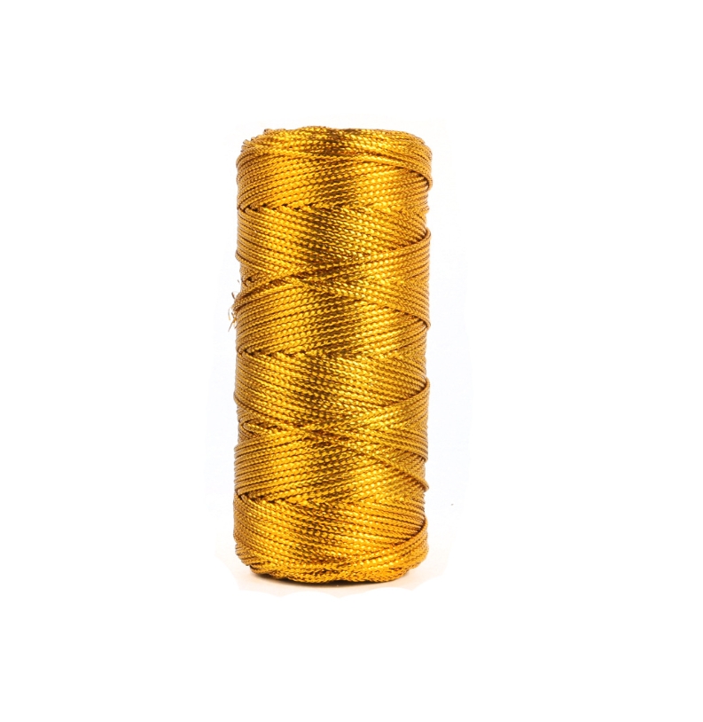 Złoty i srebrny sznurek makramowy, kokardki ze sznurka, rękodzieło DIY robić pakowania prezentów, szycie, skręcona nić, tekstylia domowe