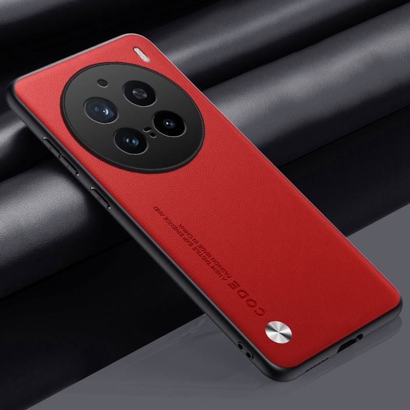 Luxe PU Leather Case Voor Vivo X200 Pro Achterkant Matte Siliconen Schokbestendig Volledige Bescherming Telefoon Case Voor Vivo X200Pro 5G: Rood