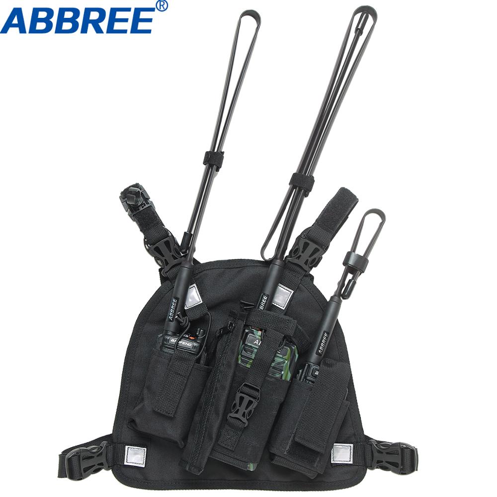 Abbree Dubbele Radio Schouder Holster Borst Harness Holder Vest Rig Voor Twee Manier Radio Rescue Essentials
