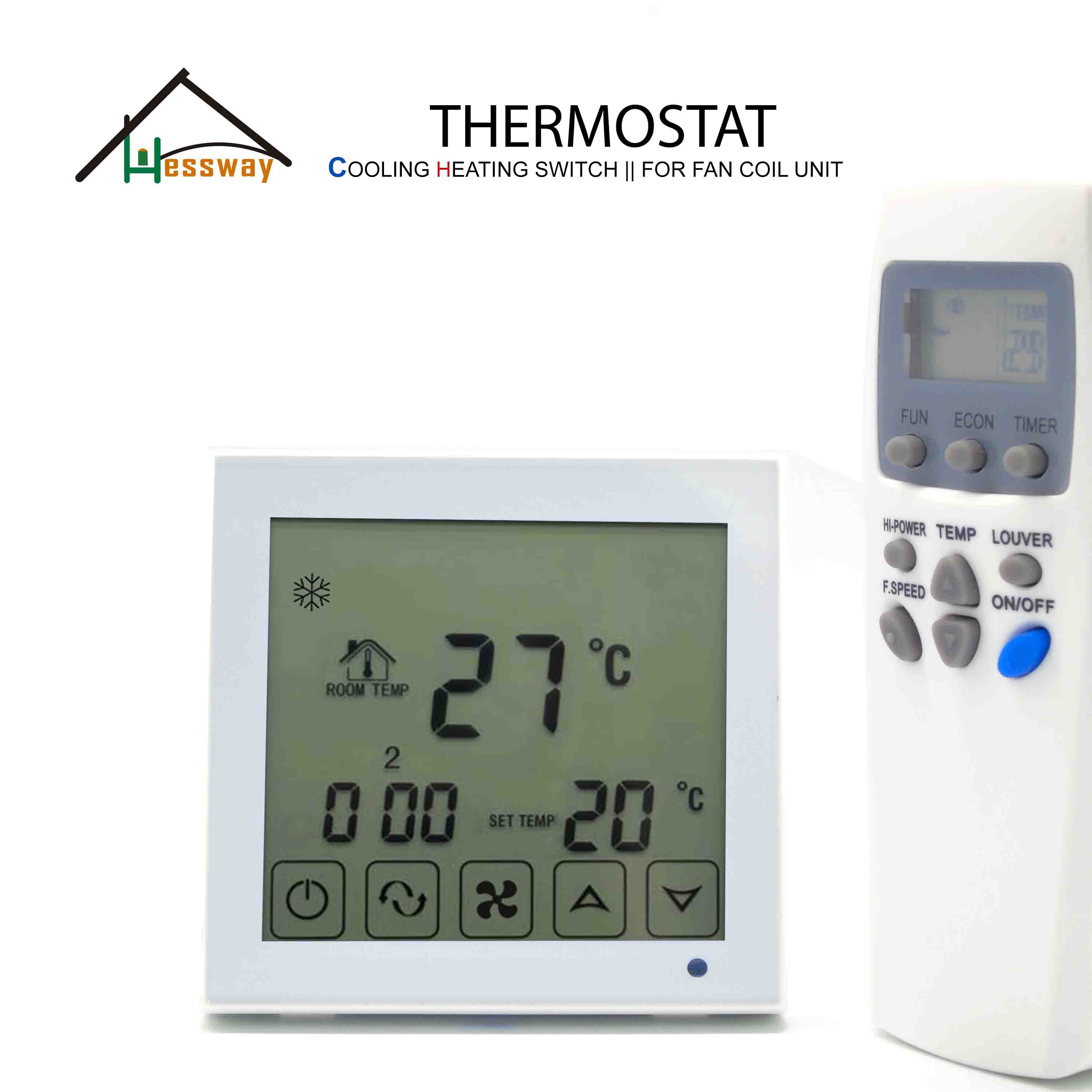 Hessway-alennus 2 putken fan coil termostaattilämpötilan säädin kylmäkytkimelle