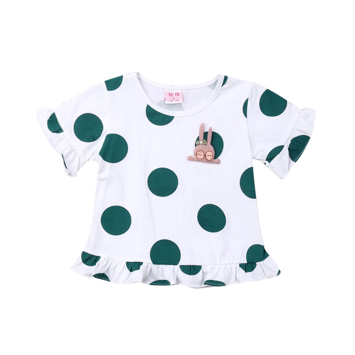 Kinderen Meisje T-shirt Zomer Baby Boy Katoen Tops Peuter Tees Kleding Kinderkleding T-shirts Korte Mouw Casual Wear Dot leuke: green / 24M