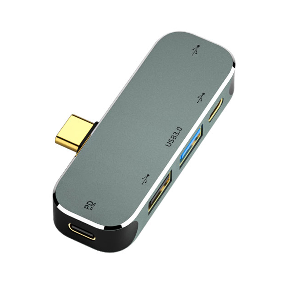 PC Computer Type-C Extension Hub 3.55mm Jack PD100W USB3.0/USB2.0/USB3.1 HDMI-Compatible USB Extender: pink