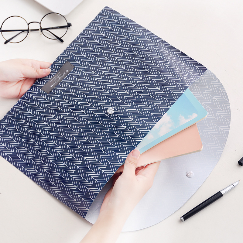 Durable Briefcase Folder Snap Flower File Bag Paper A4 School Stationery Shop Office Supplies 1 Piece