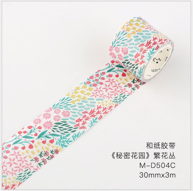 30mm jardin Secret fleur branche marguerite Iris tulipe animal washi ruban bricolage planificateur journal scrapbooking ruban de masquage: flowering shrubs