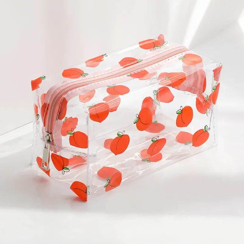 Cartoon Transparent PVC Wash Bags Girls Women Travel Organizer Clear Makeup Bag Beauty Cosmetic Bag Toiletry Bag Make Up Pouch: army green
