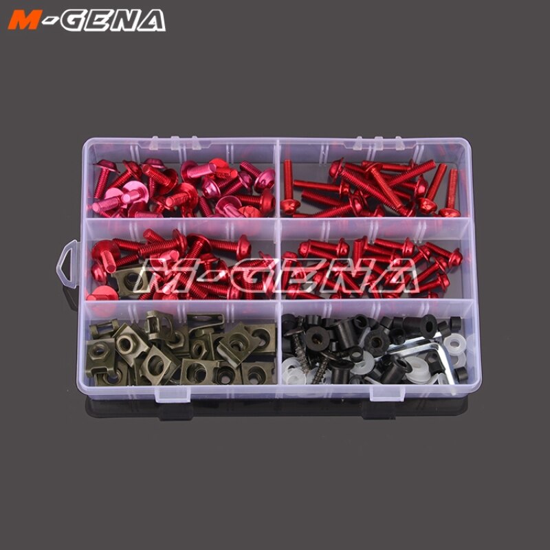 201 Stück Motorrad-CNC-Verkleidungsschrauben-Set, Schrauben für YZF 600 1000 R1 R6 R3 R15 R25 T-MAX 530 TMAX 500: Rot