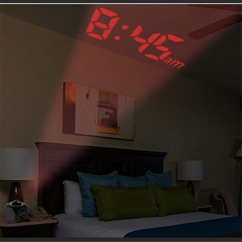 Multifunktions LCD Projektion Display zeit Schreibtisch Tisch Alarm Clock Reden Stimme Schnelle Thermometer Snooze leucht Hintergrundbeleuchtung