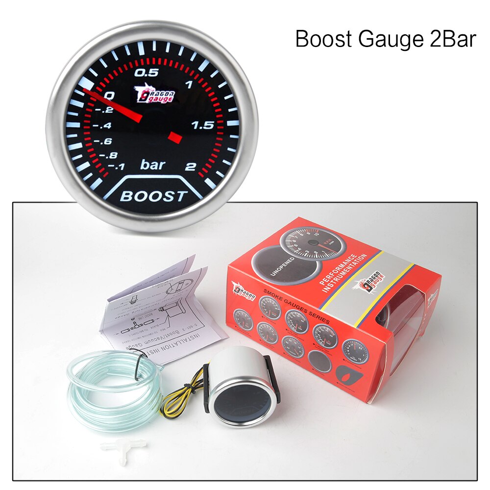 2&quot; 52mm Car boost gauge bar psi Exhaust gas temp water temp oil temp oil press Air fuel gauge voltmeter tachometer: Boost Gauge 2Bar